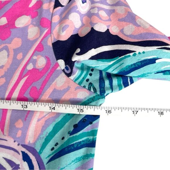 Lilly Pulitzer Womens XS seashell waves blue & pink Sophie UPF 50+ Dress - Picture 7 of 8